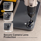 beuxece for 6 Pack iPhone 16 / iPhone 16 Plus Camera Lens Protector [Drop Protection] [Case Friendly] [Easy Installation] 9H Tempered Glass Camera Screen Protector Cover Accessories, CD Black