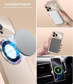 Magnetic for iPhone 16 Pro Case, Compatible with MagSafe, Built-in Camera Lens Protector, Logo View, Military Grade Drop Protection Phone Cover, Desert Titanium