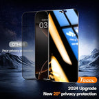 TOCOL for iPhone 16 Pro Max Privacy Screen Protector True 25°Anti Spy 9H+ Hardness Tempered Glass for Full Coverage Easy Installation, 2 Pack