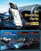 VANMASS [True Military-Grade] Car Phone Holder [Best Suction & Clip] Cell Phone Mount for Dashboard Windshield Vent Truck Cradle Dash Stand for iPhone 15 Pro Max 14 13 12 Android, White