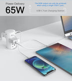 Pop up Outlet for Countertop,65W USB C Fast Charging Port,2.5-inch Hole Desktop Power Grommet,Recessed Power Strip,4 Outlets 4 USB Ports,15Amp Tamper Resistant Receptacle,ETL Listed (White)