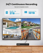 ieGeek PoE Security Camera System, 5MP Outdoor/Indoor PoE Cameras with 8CH NVR for Home Surveillance System, Wired PTZ Cam Kit w/Motion Sensor, 2-Way Audio, Color Night Vision,AI Detection,24/7 Record