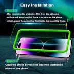 Blue Light Screen Protector for iPhone 14 Pro Max (6.7") & Camera Lens Protector,Eye Protection, HD Blue Light Blocking Tempered Glass Film, No Bubble, with Easy Installation Kit.2+2 Pack