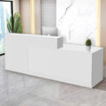 Reception Desk with Counter Modern Checkout Counter with Lockable Drawer Keyboard Tray Receptionist Desk for Office Salon Reception Table O Right 63inch/160cm