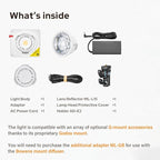 Godox ML100Bi 120W Bi-Color LED Video Light, 2800K-6500K COB Continuous Output Lighting with Reflector, Adapter for Filmmaking, Live Streaming, Video and Studio Photography