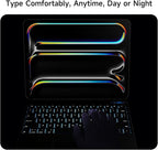 nimin Keyboard Case for iPad Pro 13 inch 2024 (M4), Multi-Touch Trackpad, Magnetic Attach, 7-Color Backlight, Auto Sleep/Wake, Snow White
