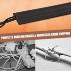 Floor Cord Cover Self Adhesive Cord Hider,3.3FT Cable Management, Extension Strip Protector for Wires, Prevent Cable Trips for Offices, Gyms, Exhibitions Cavity:0.3"(W) x 0.28"(H) Black Wood