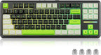 Redragon K734B Wireless Mechanical Keyboard,3-Modes Bluetooth Gasket Hot Swappable TKL RGB Custom Keyboard,Pre-lubed Switches, 81 Keys PBT Keycaps, South-Facing LEDs Socket