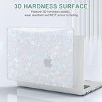 B BELK Compatible with MacBook Air 13 inch Case 2025 2024 2023 2022 M4 M3 M2 A3240 A3113 A2681, Plastic Laptop Hard Shell +Keyboard Cover +Screen Protector for MacBook Air 13.6 inch Case, Shiny Pearl