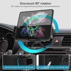 Wireless Car Charger for Z Fold 6/5/4/3, Dual Coil Cup Holder Phone Mount for Tesla, Fast Charging Auto Clamping Auto Rotation 90° Air Vent Mount for iPhone 16/15/14/13/12 Serie