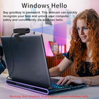 2K QHD Webcam with Windows Hello Facial Recognition, 4MP Computer Camera with Noise-reducing Mic, Privacy Cover, 92° FOV Laptop Webcam for Video Conferencing, Live Streaming, Online Learning