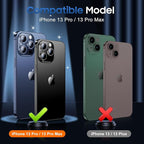 UniqueMe 3 Packs Compatible for iPhone 13 Pro Max/iPhone 13 Pro Camera Lens Protector Acrylic [Not Glass],[Case Friendly][Scratch-Resistant][Night Shooting Mode]-Glitter Blue