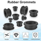 PATIKIL 58.6mm / 2-5/16 Inch Drill Hole,2-1/16 Inch ID Rubber Grommets, 3Pcs Top Hat Grommet for Wiring Eyelet Ring Gasket Automotive Firewall Cable Hole Plugs Wires Protection, Black
