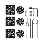 GAMDIAS AEOLUS P2-1203 120mm ARGB PWM Fan (3 Pack, no Hub), Include Reverse Fan Blade x3 & Controller, ARGB Sync, Easy Installation & Cabless Daisy-Chain Design, Silent Operation, Up to 2400RPM, Black