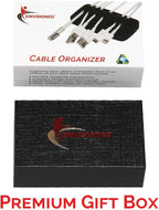 Heaviest Cable Organizer on The Market! Compact and Weighted Desktop Cord Holder and Cable Organizer, Eco-Friendly Silicone, No Bad Smell, Bundled with 4 Reusable Cable Ties! (Blue)