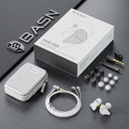 BASN Mix-PD in Ear Monitor,1Planar Driver + 1Dynamic Driver HiFi IEM Earphones with CNC Crafted Metal Cover, Wired 0.78mm 2-Pin Silver Plated Detachable Cable for Musicians (Silver)