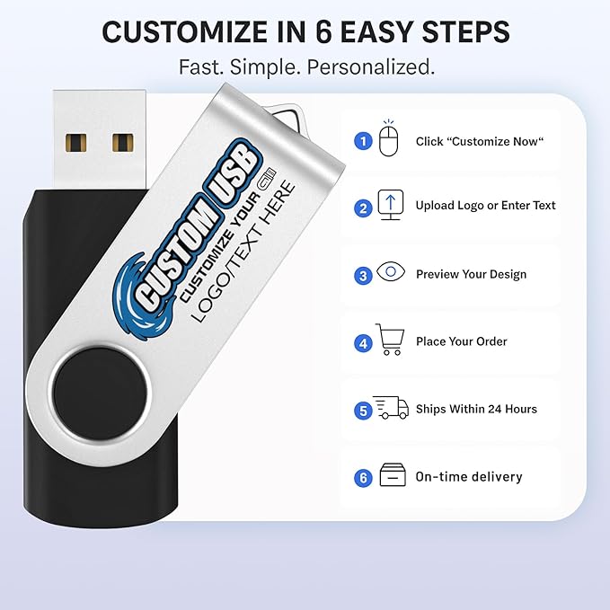 ABLAZE Personalized USB 16GB Flash Drive 10 Pack, USB 2.0 Custom Thumb Drives Personalized Pendrive Memory Stick (Mixcolors)