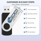 ABLAZE Personalized USB 1GB Flash Drive 10 Pack, USB 2.0 Custom Thumb Drives Personalized Pendrive Memory Stick (Mixcolors)