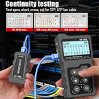 NF-488 Network Cable Testers RJ45 Continuity Checking CAT5 CAT6 LAN Ethernet Cables POE Ethernet Power Tester DC Power & Switch Loop-Back Test POE Detector Network Tool