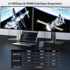 ACASIS 40Gbps Docking Station - 21 Ports,MacBook Pro Docking Station Dual Monitor, 8K60Hz HDMI, 2.5 GbE Ethernet, SD/TF 4.0, 10Gbps 7*USB C/A, 3.5mm Audio, 40Gbps Dock for Mac/Dell/HP/Lenovo/ThinkPad