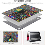 Compatible with MacBook Air 13 inch Case M1 A2337 A2179 A1932 2021 2020 2019 2018 Release with Retina Display & Touch ID, Crystal Black Pattern Plastic Hard Shell Cover, Physical Chemistry