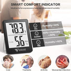 DOQAUS Humidity Meter, 2 Pack Room Thermometer Indoor, Hygrometer with 5s Fast Refresh, Temperature Humidity Monitor Meter for Baby Room, Living Room, Basement, Greenhouse, Office