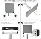 Luxury Floor Stand for Sony HT-A9M2 HT-A9 SA-RRS5 - Aerospace Aluminum Speaker Stand with Adapter Kits, Hi-End Home Theater Accessory, Silver Finish