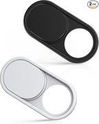 imluckies Metal Webcam Cover Slide, 0.023 inch Camera Cover for Laptop Computer MacBook Pro/Air iMac iPad Tablet iPhone 8/7 Plus, Echo Show/Spot Web Camera Blocker Privacy Protector [1 Black+1 White]