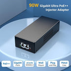 YuanLey Gigabit PoE Injector 90W, 10/100/1000Mbps PoE++ Injector Adapter, IEEE 802.3bt/at/af, Up to 325 Feet, Metal Case Desktop/Wall-Mount, Plug & Play