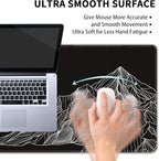 Black and White Mountain Large Mouse Pad,Gaming Keyboard Desk Pad,Extended Mouse Mat Non-Slip Rubber Base with Stitched Edges for Office Game Home XL 31.5"x11.8"
