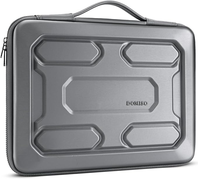 DOMISO 17 inch Laptop Sleeve with Handle Shockproof Waterproof EVA Protective Case for 17.3" ZBook Fury 17.3 G8/MSI GS73VR Stealth Pro/HP Envy 17/LG Gram 17"/ROG Strix GL702VS, Silver