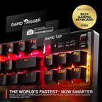 SteelSeries Apex Pro TKL Gen 3 OmniPoint 3.0 HyperMagnetic Switches — Adjustable Actuation — Rapid Trigger — Game-Ready Presets — Protection Mode — Rapid Tap/SOCD — OLED — RGB — PBT Keycaps — USB-C
