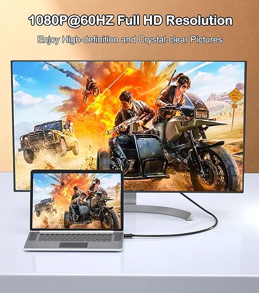 DisplayPort to VGA Cable 6FT, Display Port DP to VGA Adapter, 1080P@60Hz Video Cord from Laptop/Computer (DP) to Monitor/Projector (VGA), (Not Bidirectional, Not for HDMI or USB)