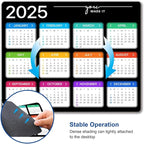 Hokafenle Mouse Pad, Black 2025 Calendar Mouse Pad, Premium-Textured Square Waterproof Mouse Mat Non-Slip Rubber Base MousePads for Office Laptop Home
