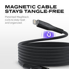 Statik MagStack USB A to Lightning Cable MFi Certified, Clutter-Free Magnetic Charging Cable, Anti-Tangle Phone Charger Cord, 12W, Compatible with iPhone 14 Pro Max, 13 12 11, 6FT/2M
