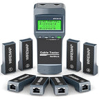 RJ45 Network Cable Tester, VXSCAN 8 Remote Units Network LAN Length Ethernet Cable Tester Kits for Cat5/CAT5e/CAT6/CAT6e - Locate The Breakage Point Length Measurement & Continuity Checking