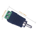 RCA Plugs for Speaker Wire, RCA to AV Screw Terminal Connector, Phono RCA Male Plug Solderless Converter Audio/Video Speaker Wire Connectors Solderless Adapter(12 Pack)