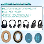 Replacement Earpads Cushions for Bose QuietComfort 35 & Quiet Comfort 35 II, Headphones Ear Covers Ear Pads for Bose QC35/QC35II/25/15 QC2 / Ae2 / Ae2i / Ae2W / Sound Link/Sound True-Khaki