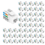 VCE Cat6A RJ45 Keystone Jacks UL Listed 50-Pack, 110-Type UTP Modular Ethernet Jacks Insert 10Gbps, Bundle with Keystone Punch Down Stand and Wire Stripper Cutter