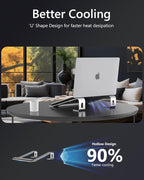 Aluminum Laptop Stand, Notebook Stand with Wrist Rest, Ergonomic Detachable Laptop Mount, Computer Stand Compatible with 10-17'' All Laptops Such as MacBook Air Pro/HP/Dell/Lenovo, Silver