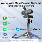 EMEET NOVA 4K Webcam with Tripod - 4K UHD, PDAF Autofocus, Adjustable Heights with 360° Swivel Head, 2 Noise-Cancelling Mics, USB Plug&Play, Privacy Cover, Ideal for Online Meetings&Live Streaming