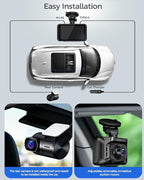 4K Dash Cam Front and Rear STARVIS 2 IMX675 & IMX307 Dual HDR, 4" Touch Screen Dash Camera Built-in GPS 5G WiFi, Car Camera with 64G Card, Voice Control, Night Vision, Parking Mode V100-2CH