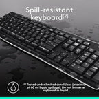 Logitech MK270 Wireless Keyboard and Mouse Combo for Windows, 2.4 GHz, 8 Multimedia Keys, PC, Laptop, Wireless Keyboard Compact Mouse Combo - Black