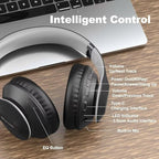 Wireless Bluetooth Headphones Over Ear, 65H Playtime HiFi Stereo Headset with Microphone and 6EQ Modes Foldable V5.3 Bluetooth Wireless Headphones for Travel Computer Laptop
