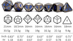 Haxtec Black Metal DND Dice Set D&D W/Gift Metal Case Polyhedral Dice Compatible with Dungeons and Dragons TTRPG-Black Blue Numbers