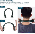 CIVPOWER Neck Fan: Portable Personal Neck Cooling Rechargeable Bladeless Fan - Hands Free 3 Speed 4000 mAh Battery USB Operated Wearable Headphone Design - for Men Women Outdoor Indoor (Dark Green)