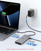 Laptop Docking Station 4 Monitors, Dual HDMI+8K DP+VGA, 10Gbps, 100W PD, 6 USB C/A Ports, Ethernet, SD/TF, LIONWEI 13 in 1 USB C Hub for MacBook/Dell/HP/Surface