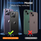 UniqueMe 3 Packs Compatible for iPhone 14 Pro Max/iPhone 14 Pro Camera Lens Protector Acrylic [Not Glass],[Case Friendly][Scratch-Resistant][Night Shooting Mode]-Glitter Colorful