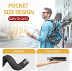 Sensyne Phone Tripod, Flexible Cell Phone Tripod with Phone Holder and Wireless Remote, Mini Travel Tripod Stand, Compatible with All Cell Phones, Cameras