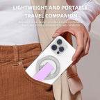 RESPECTED-BRO-Magnetic-Phone-Grip-Stand, Magnetic Phone Ring Holder Kickstand with Silicone Finger Strap, Compatibility for iPhones, Androids, and More (Purple)
